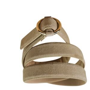 Loft women's Tan Suede Leather Belt Gold toned buckle size Large